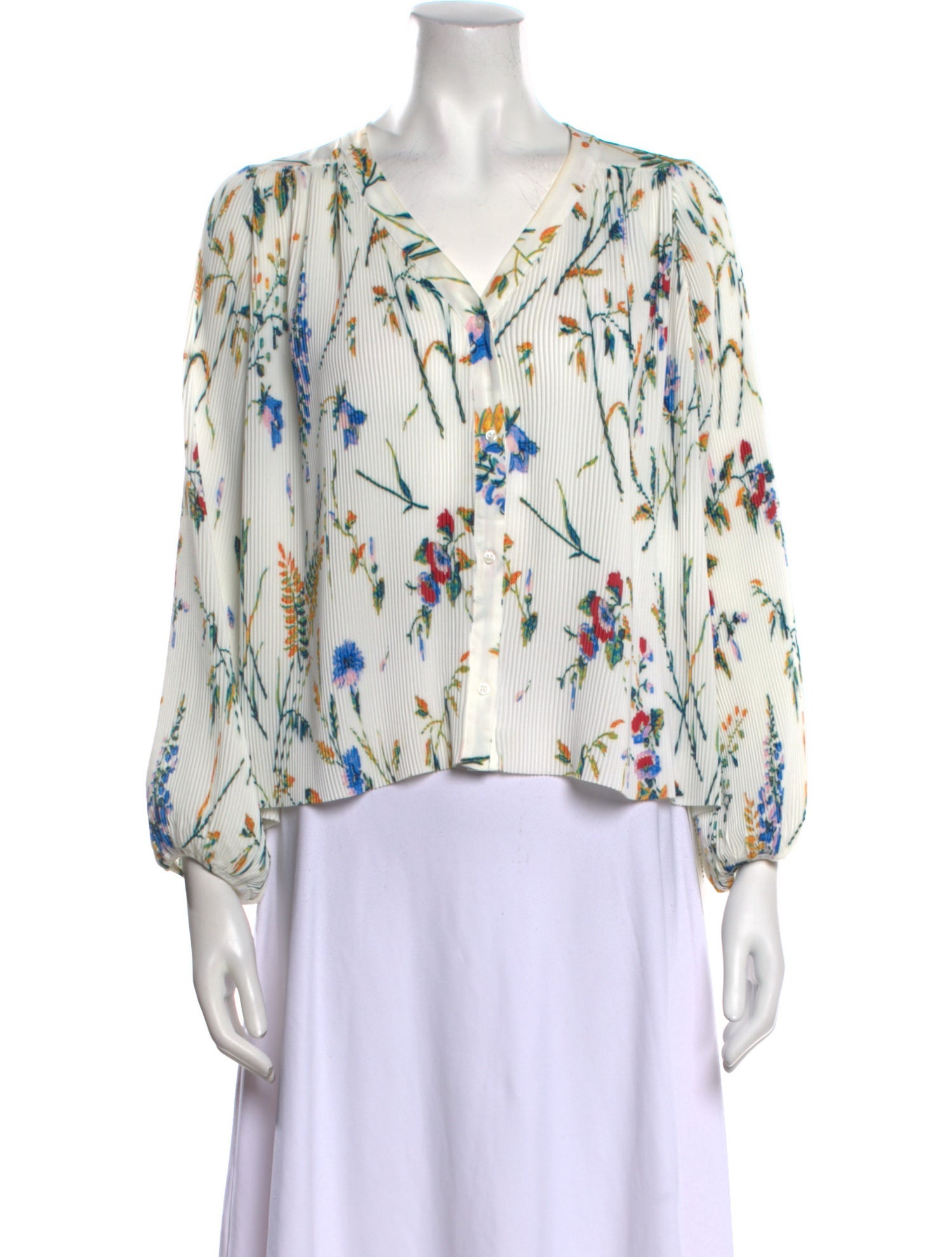 Maje Printed V-Neck Blouse