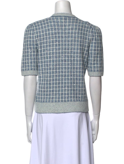 Maje Plaid Print Crew Neck Sweater