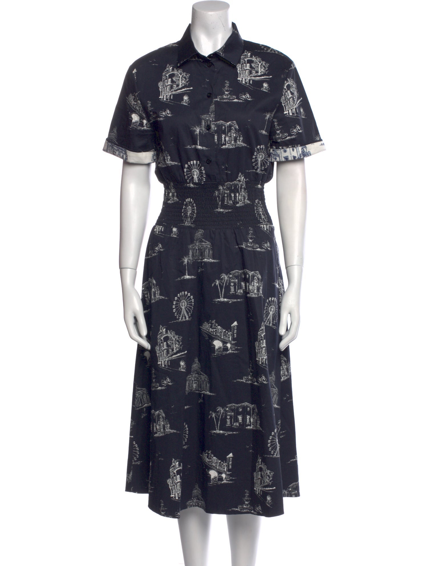 Maje Printed Midi Length Dress