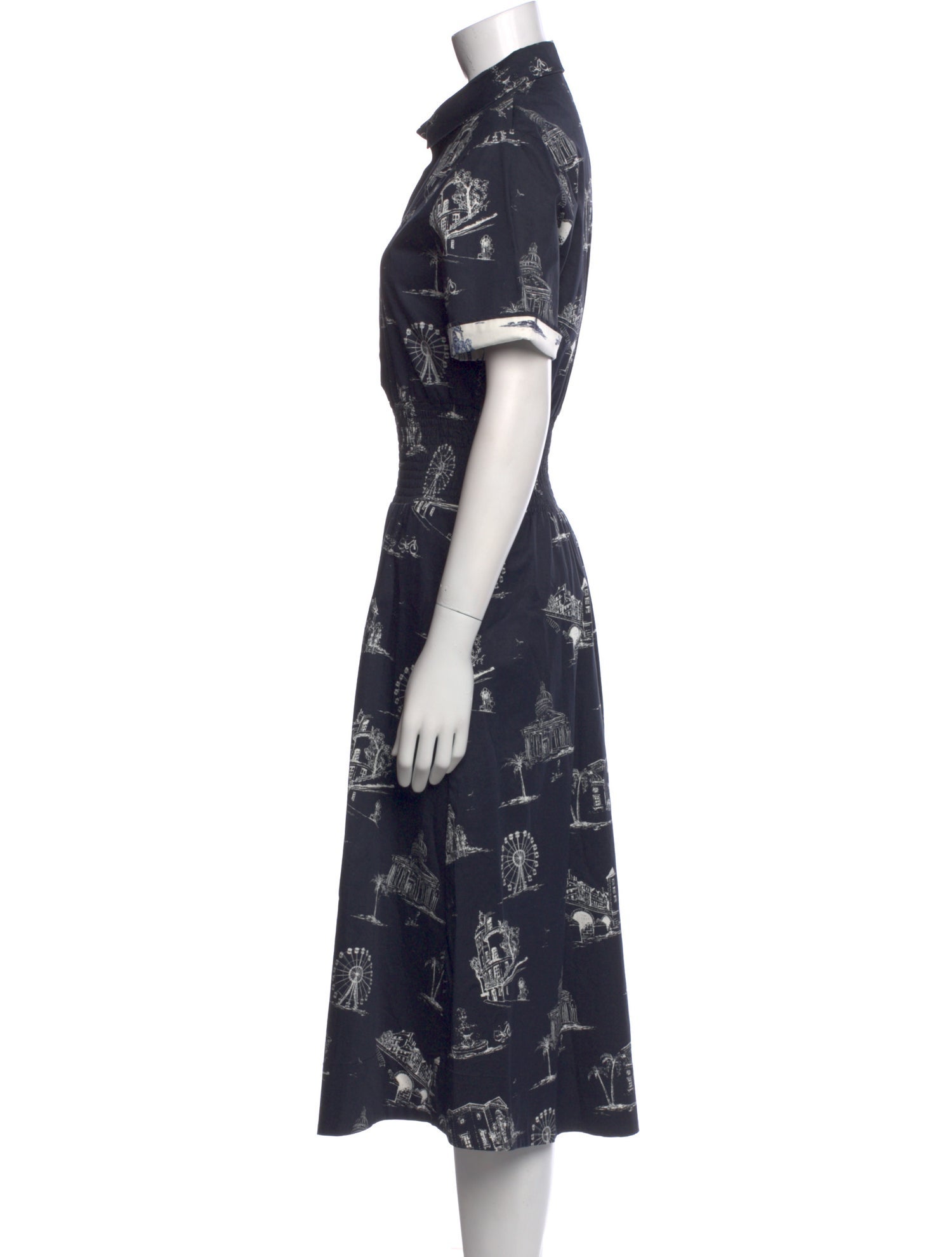 Maje Printed Midi Length Dress