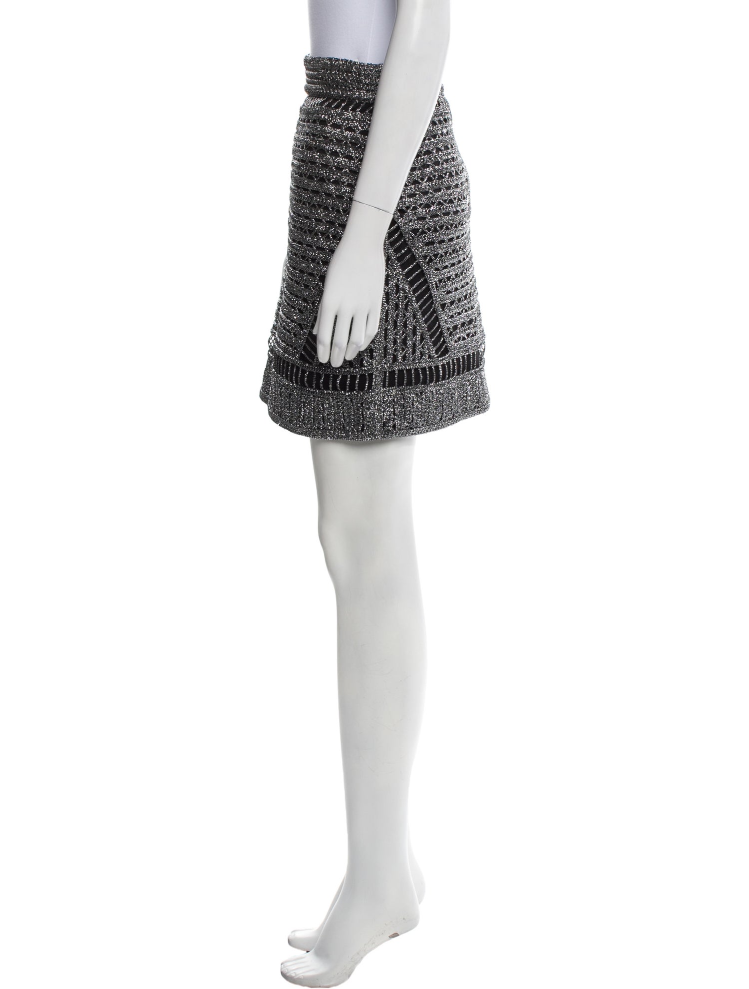 Maje Tweed Pattern Mini Skirt