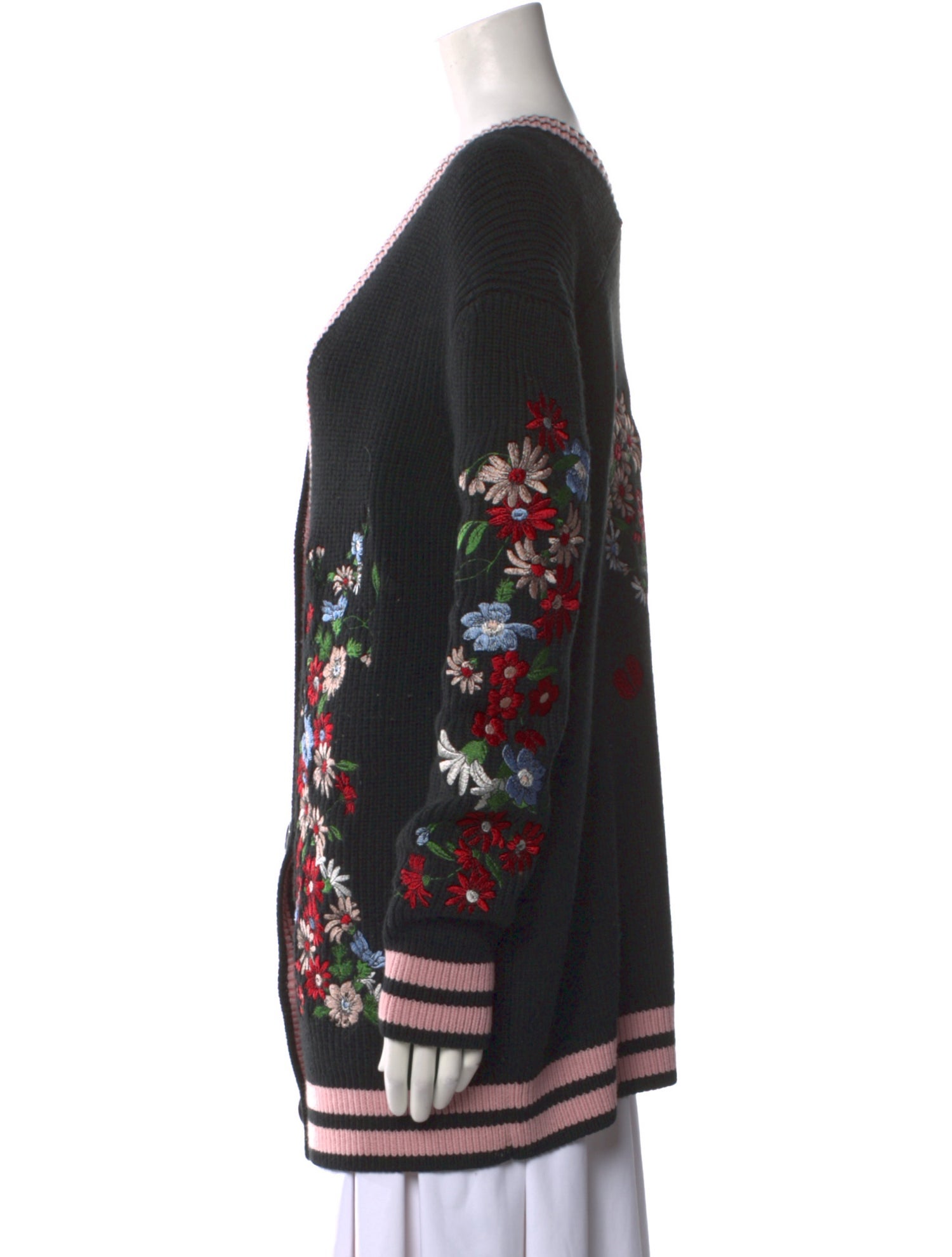 Maje Floral Print V-Neck Sweater