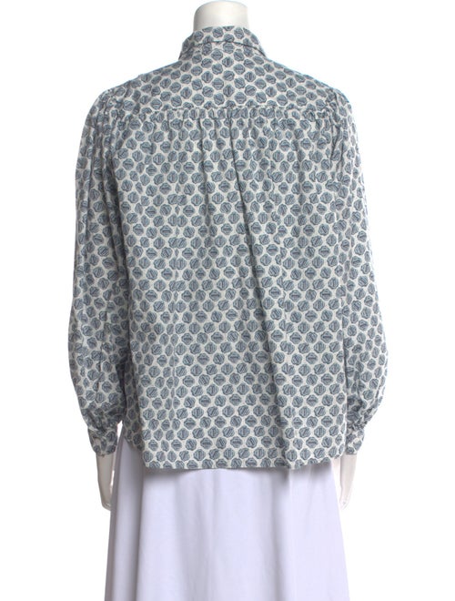 Maje Printed Long Sleeve Button-Up Top