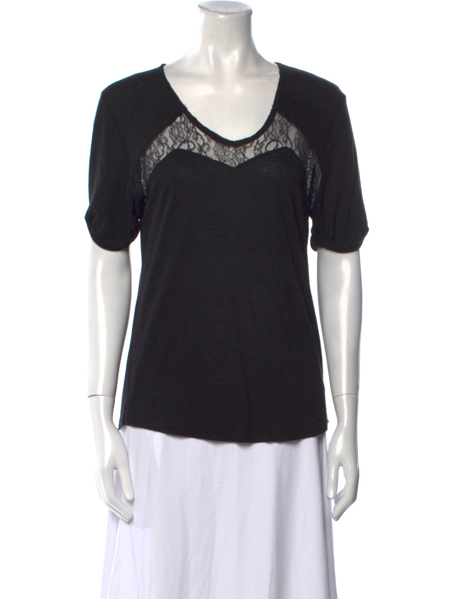 Maje Scoop Neck Short Sleeve T-Shirt