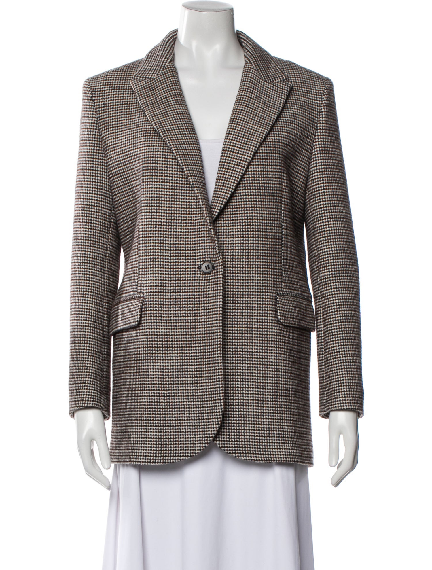 Maje Houndstooth Print Blazer