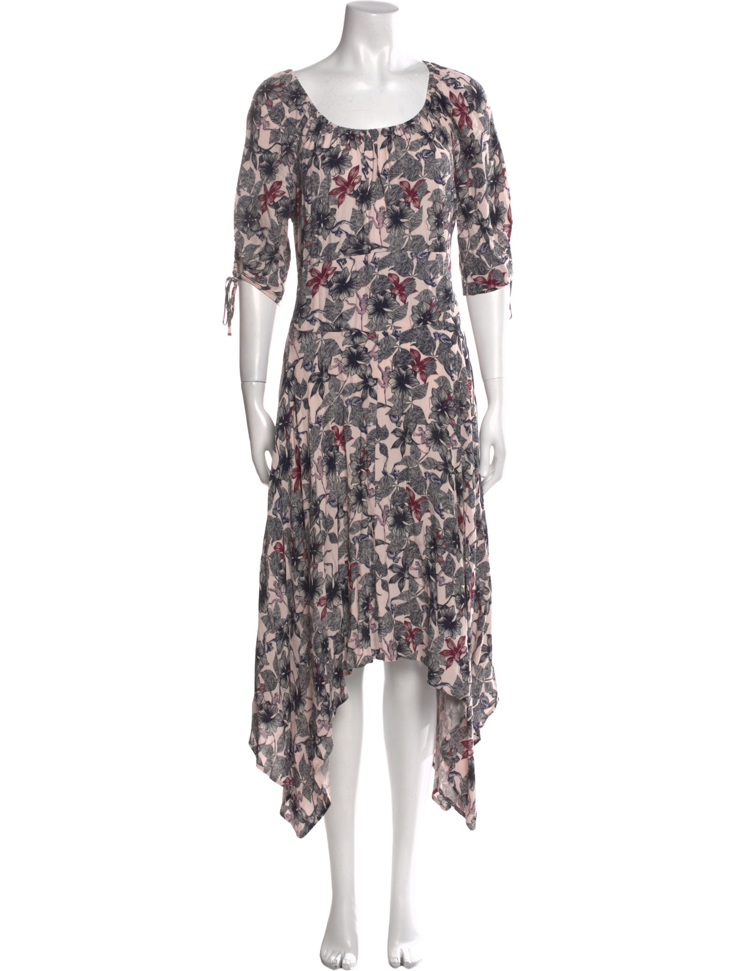Maje Floral Print Knee-Length Dress
