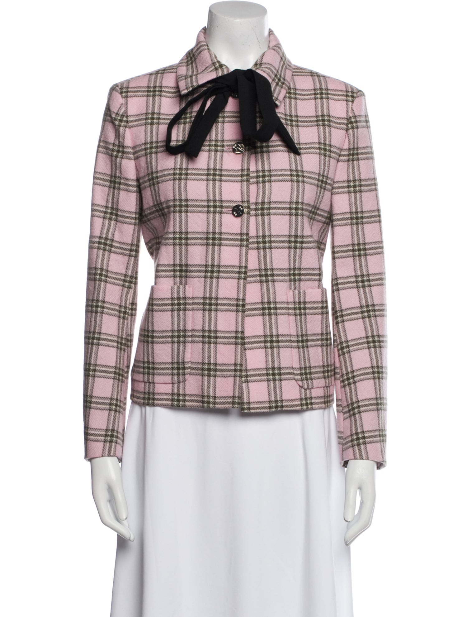 Maje Virgin Wool Plaid Print Blazer w/ Tags