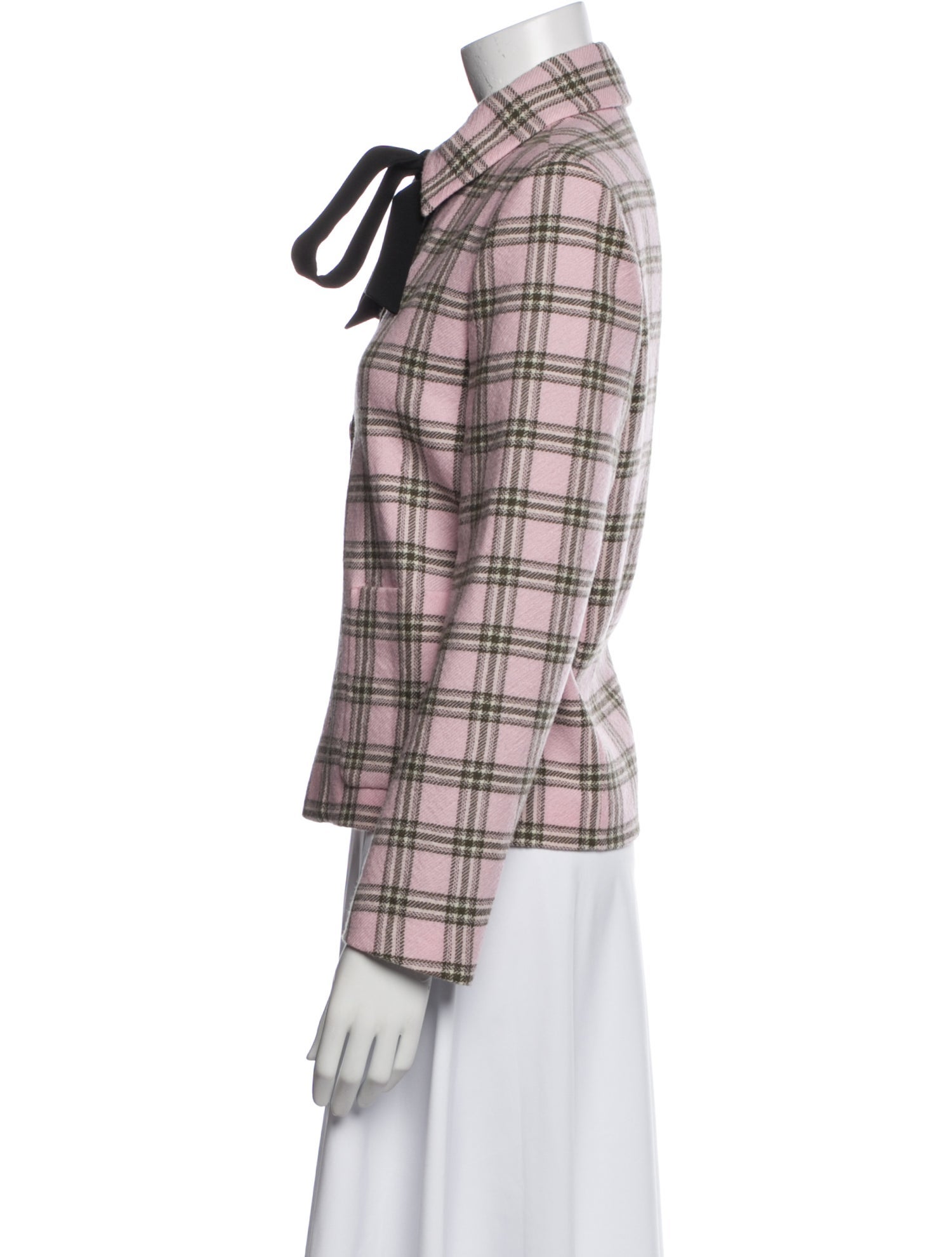 Maje Virgin Wool Plaid Print Blazer w/ Tags