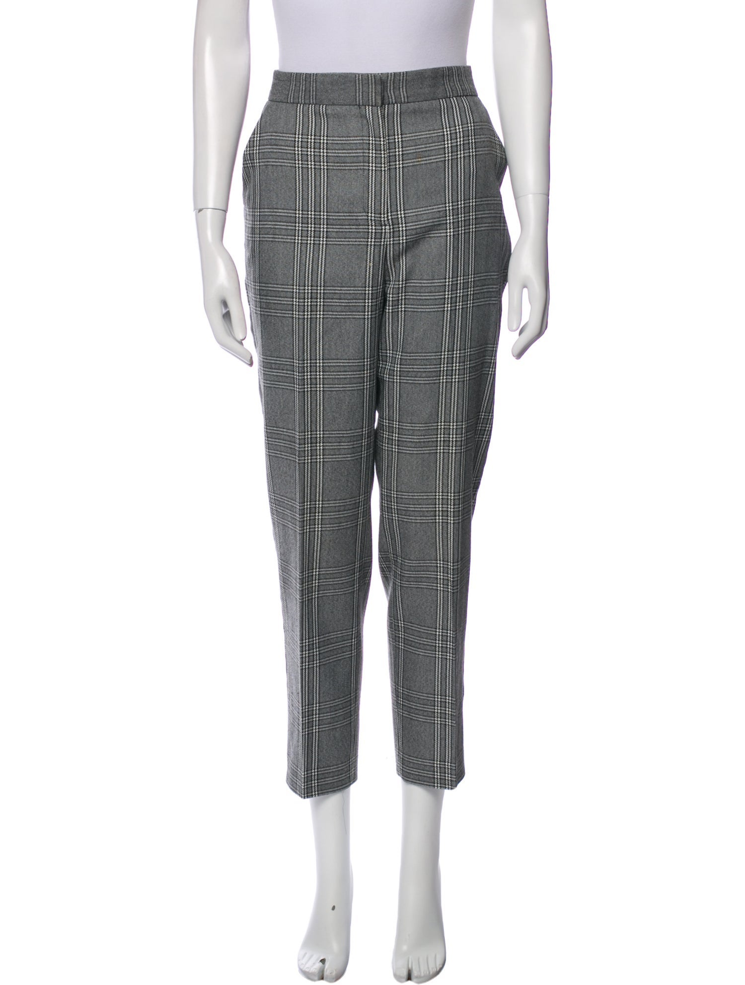 Maje Plaid Print Skinny Leg Pants