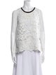 Maje Lace Pattern Scoop Neck Top