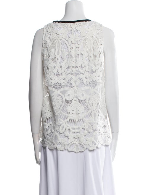 Maje Lace Pattern Scoop Neck Top