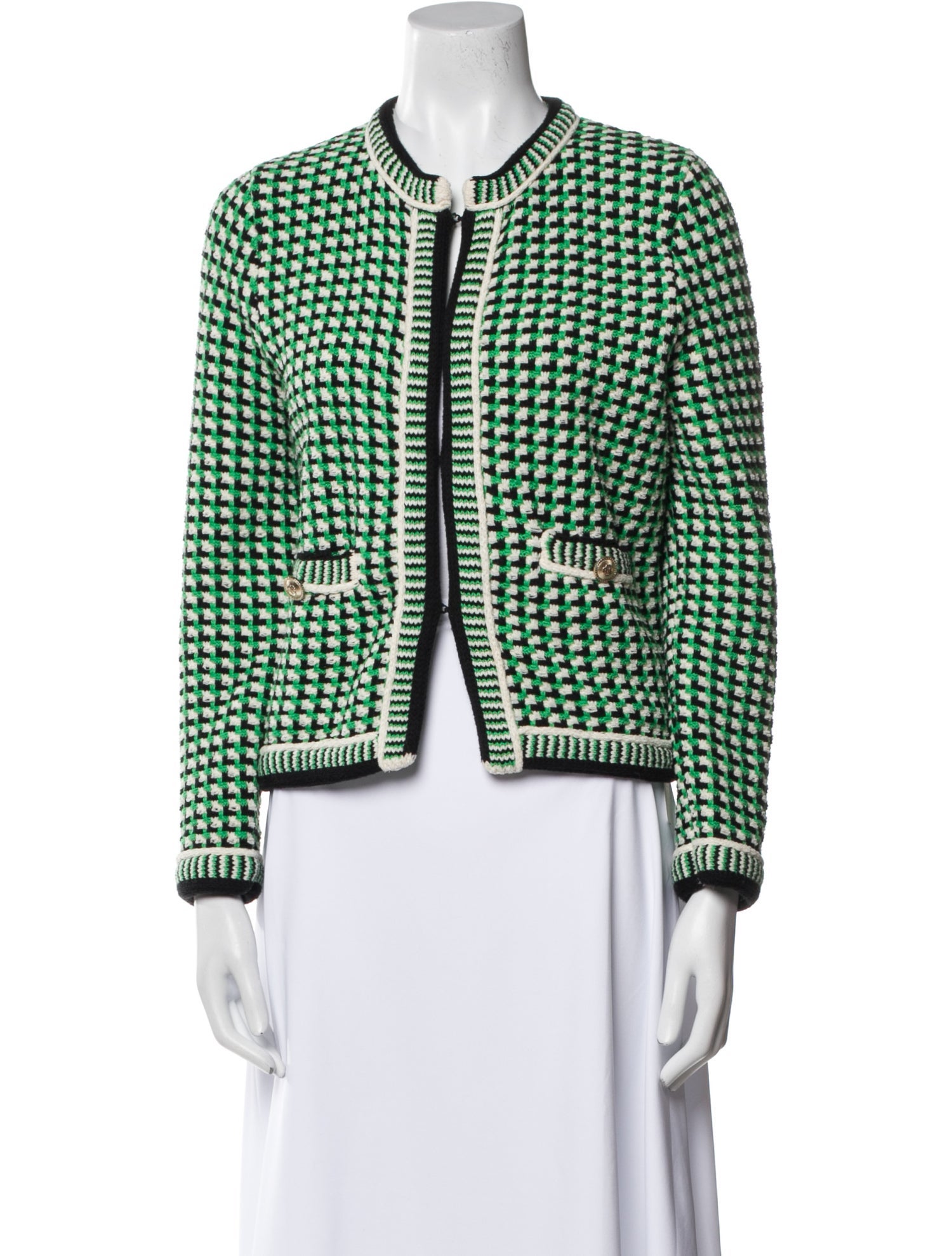 Maje Houndstooth Print Evening Jacket
