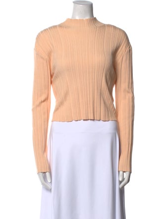 Maje Mock Neck Long Sleeve Crop Top