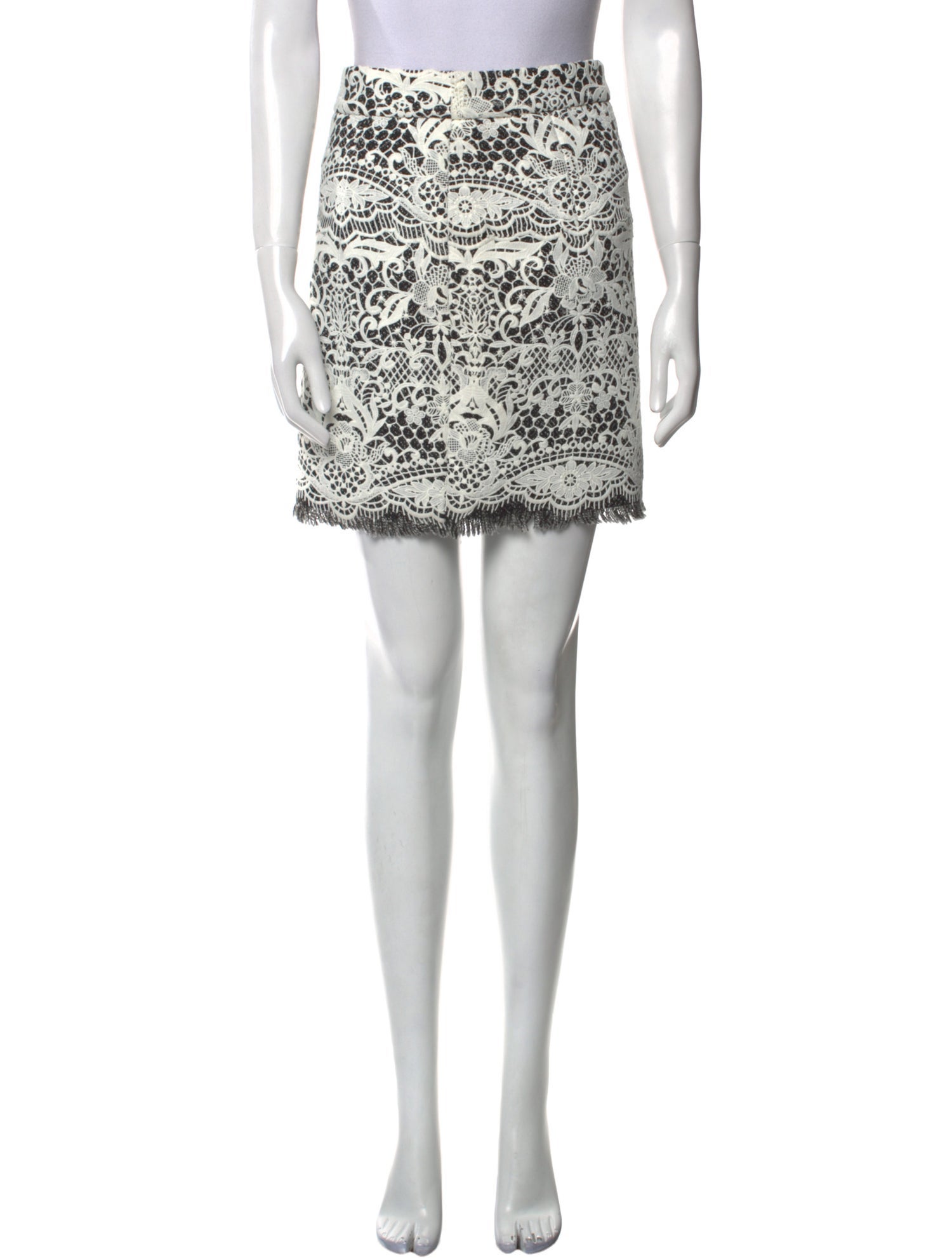 Maje Lace Pattern Mini Skirt