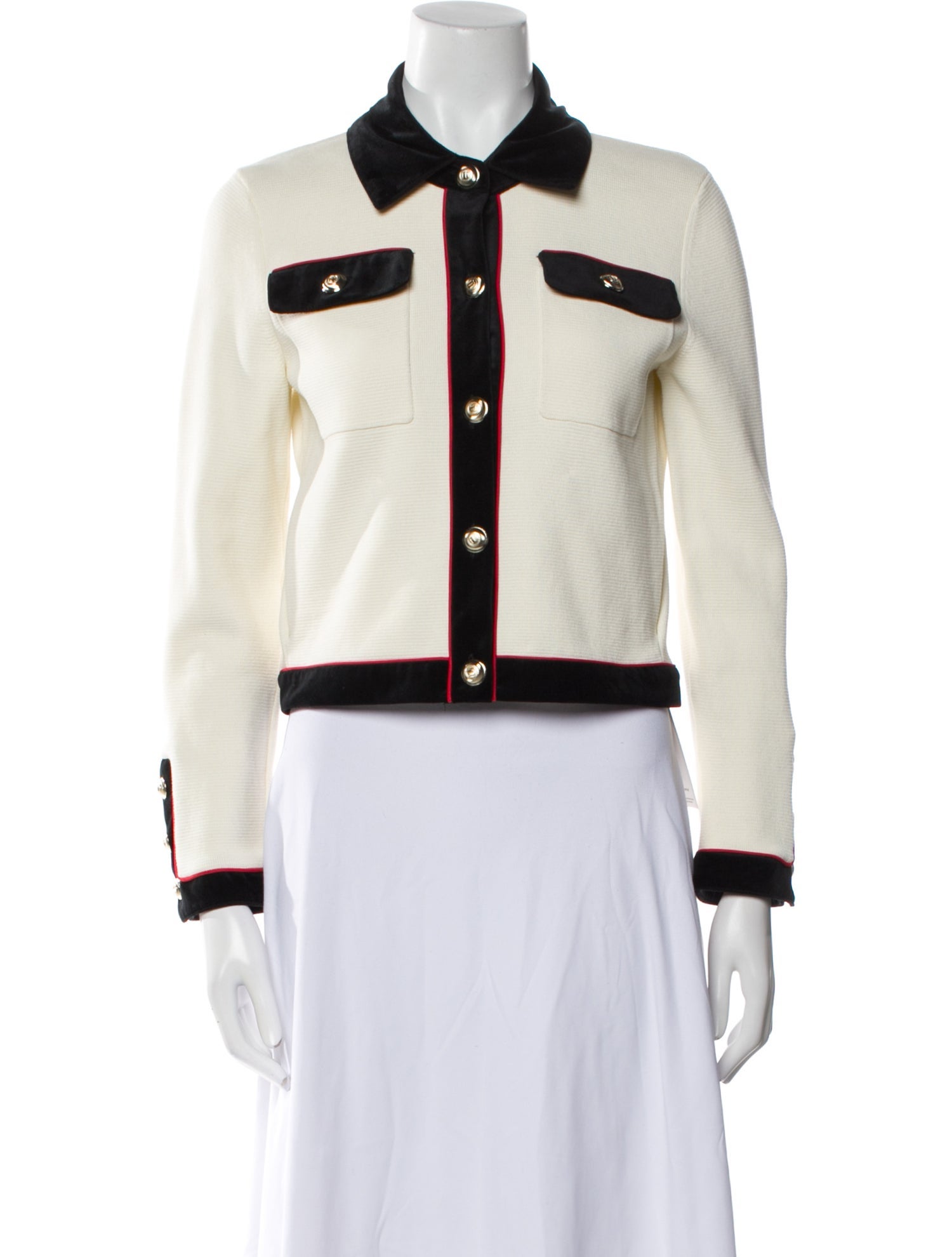 Maje Colorblock Pattern Crew Neck Sweater