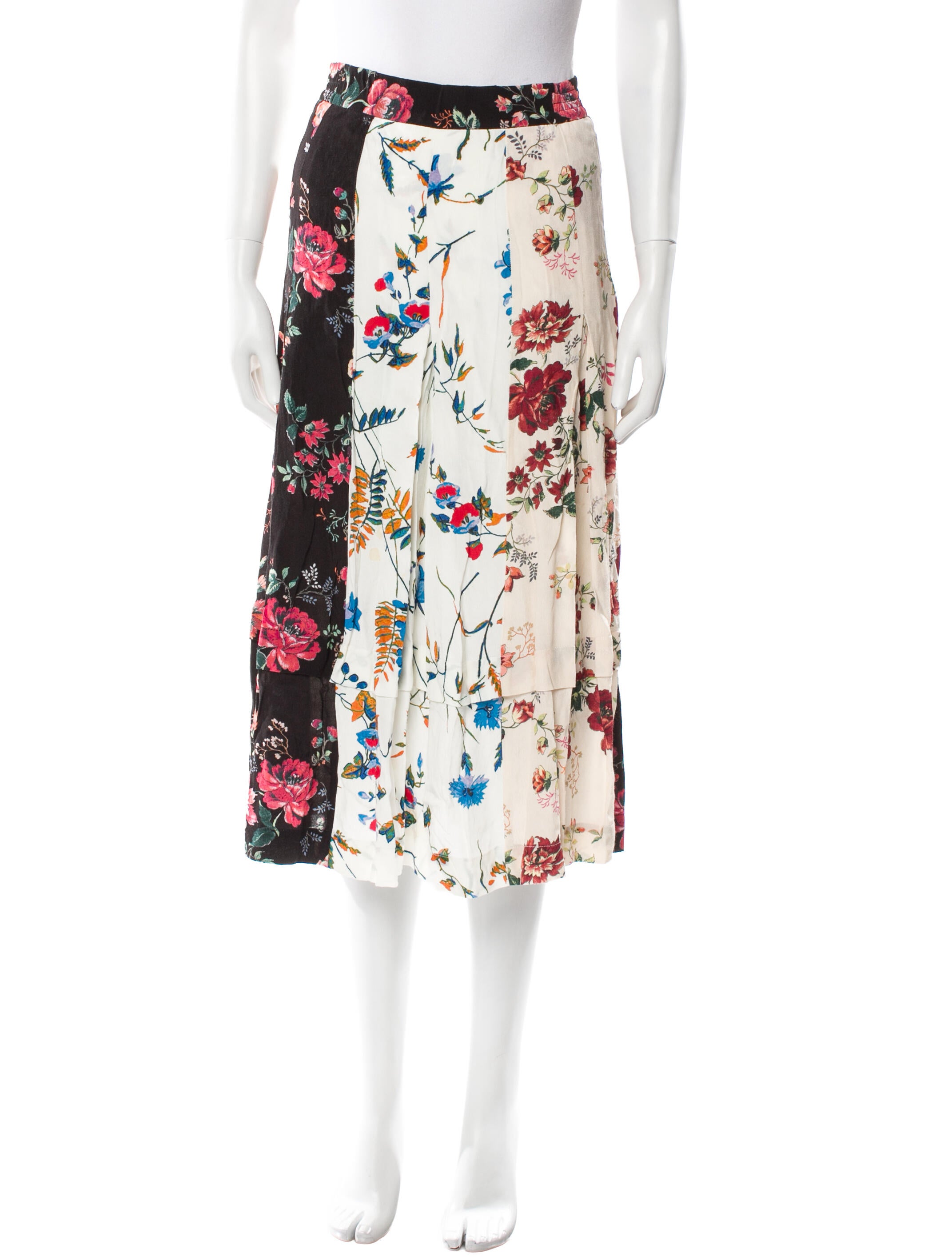 Maje Floral Print Knee-Length Skirt