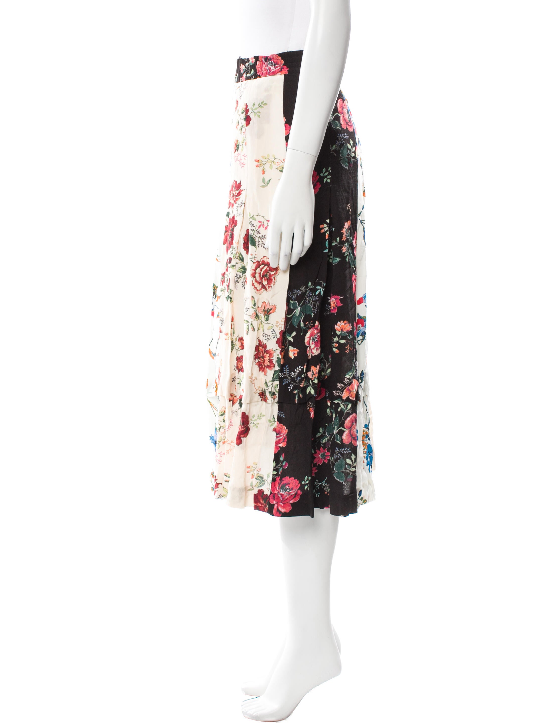Maje Floral Print Knee-Length Skirt