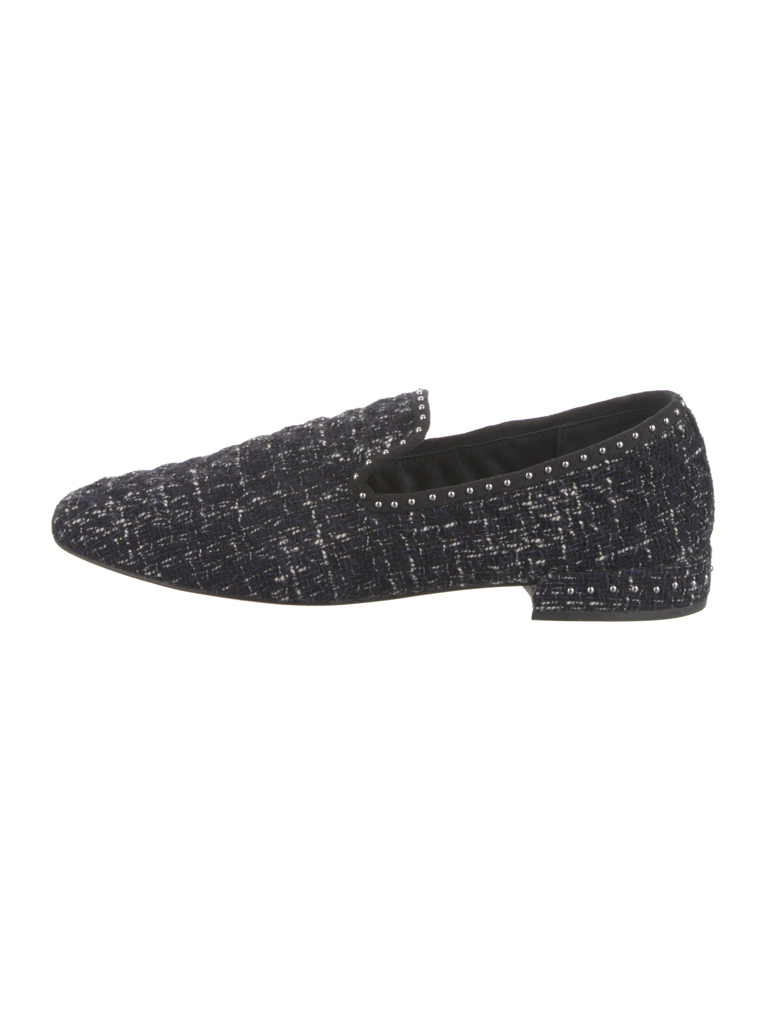 Maje Tweed Printed Loafers