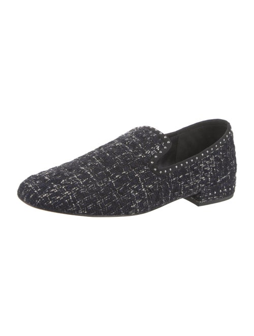 Maje Tweed Printed Loafers
