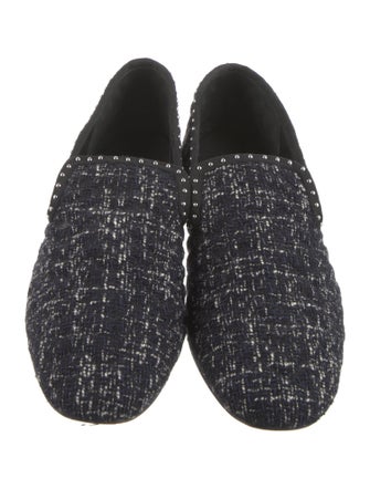 Maje Tweed Printed Loafers
