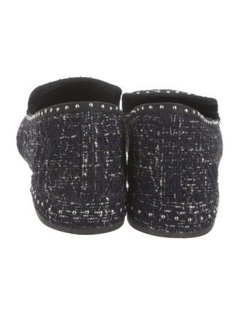 Maje Tweed Printed Loafers