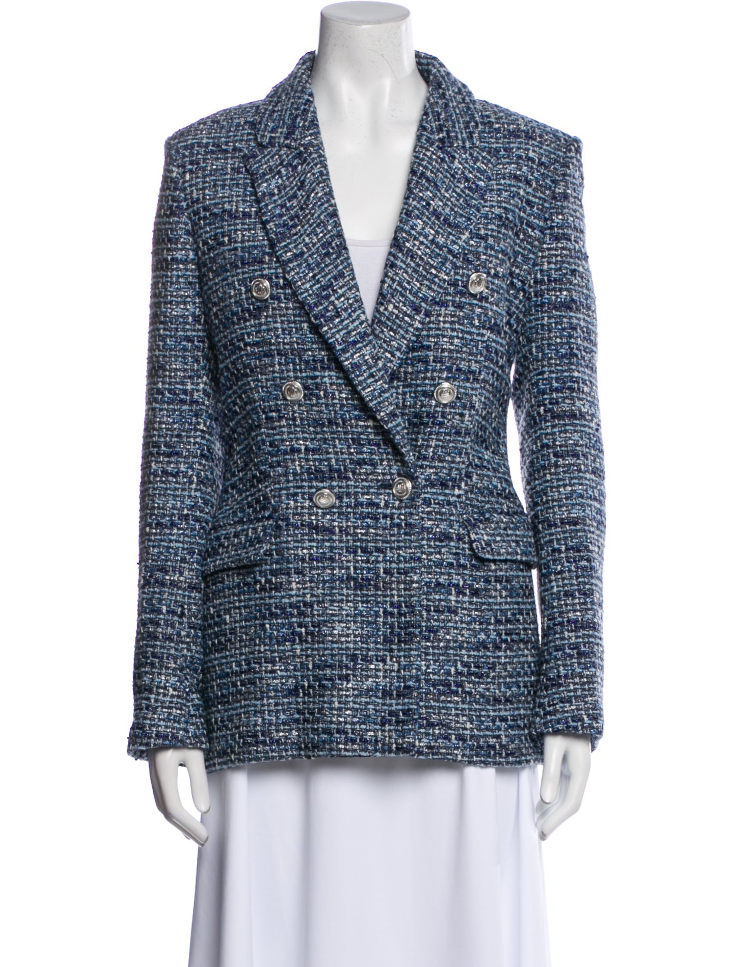 Maje Tweed Pattern Blazer