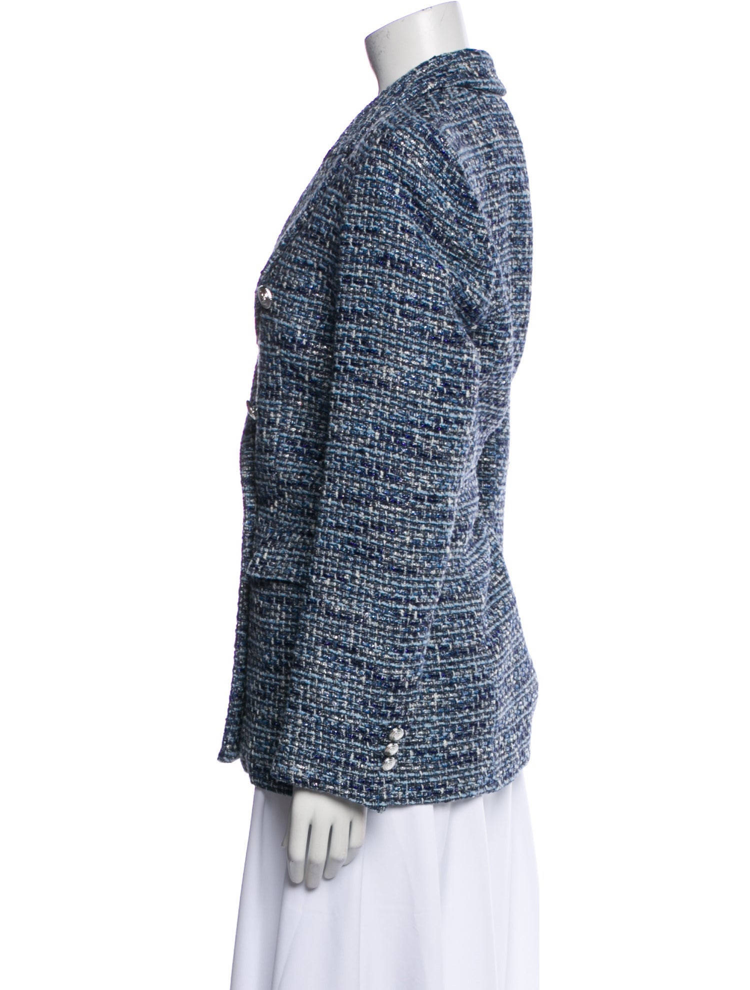 Maje Tweed Pattern Blazer