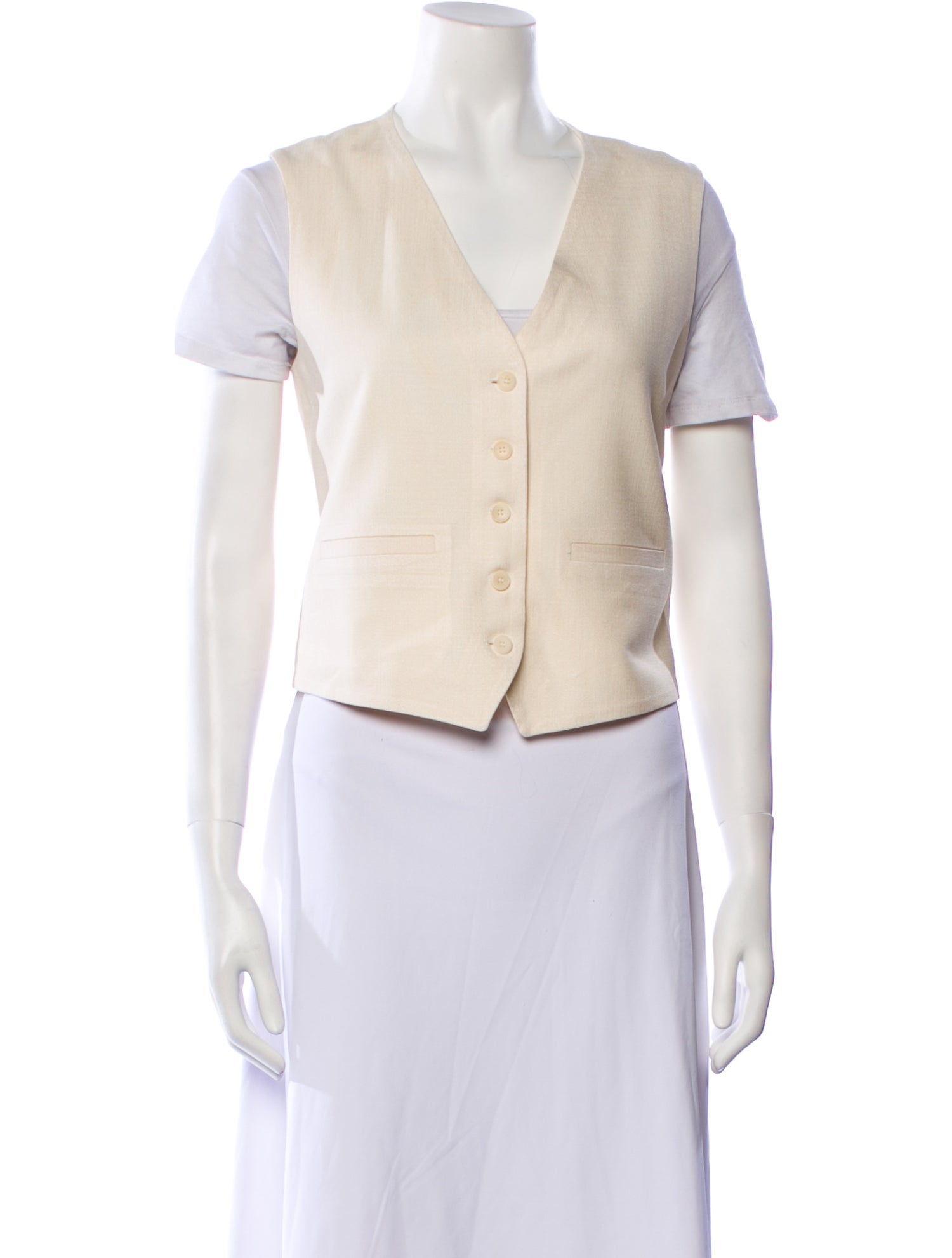 Maje V-Neck Short Sleeve Crop Top