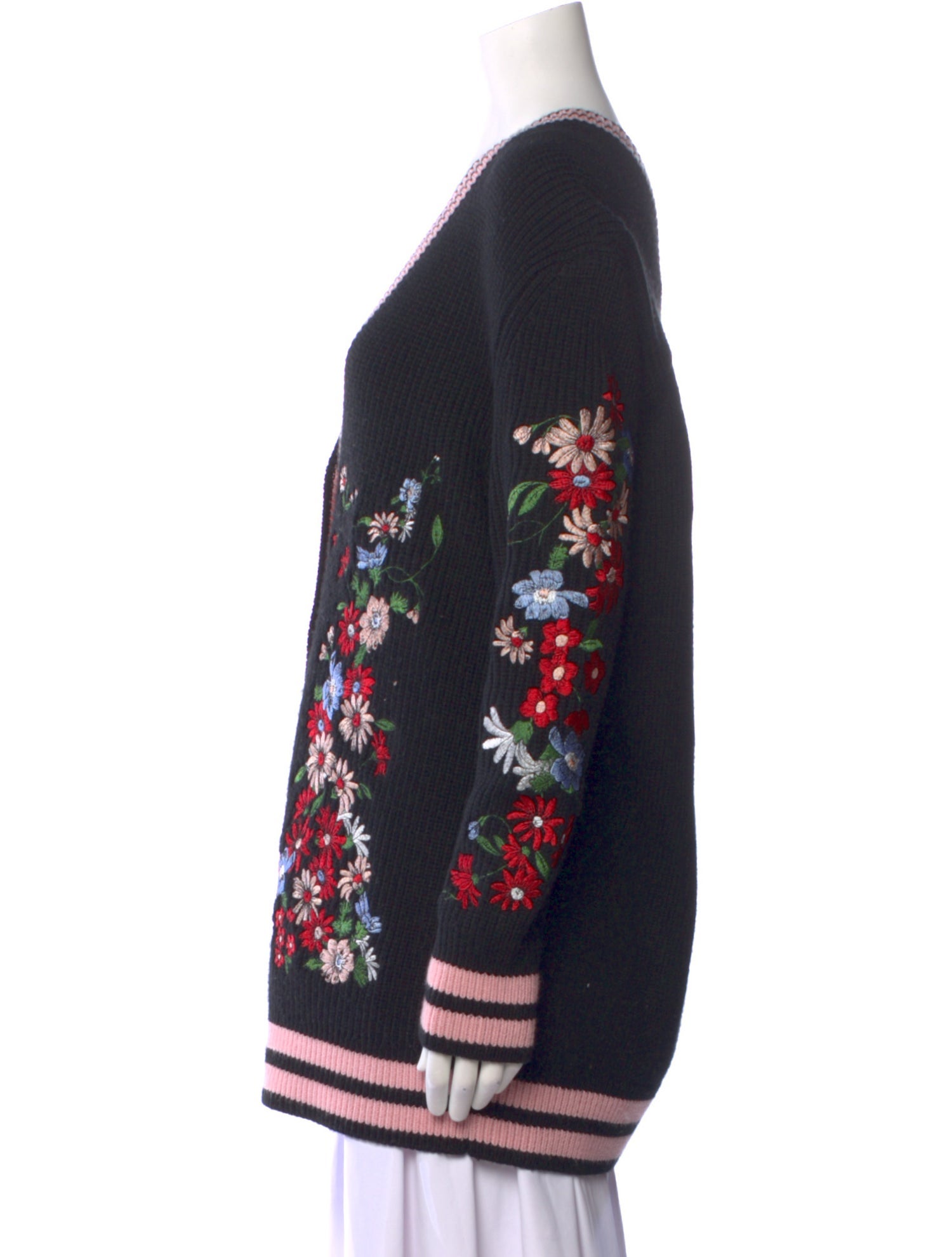 Maje Floral Print V-Neck Sweater