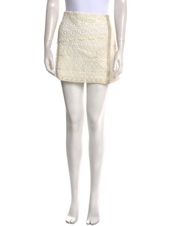 Maje Leather Trim Embellishment Mini Skirt