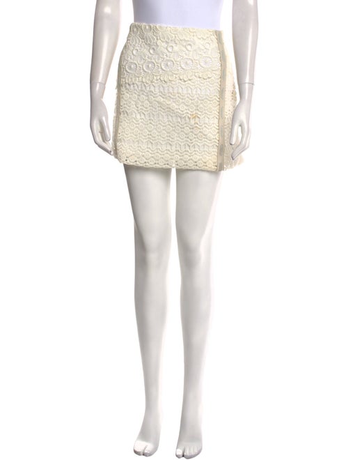 Maje Leather Trim Embellishment Mini Skirt