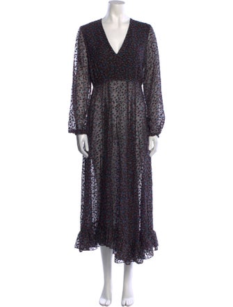 Maje Floral Print Long Dress