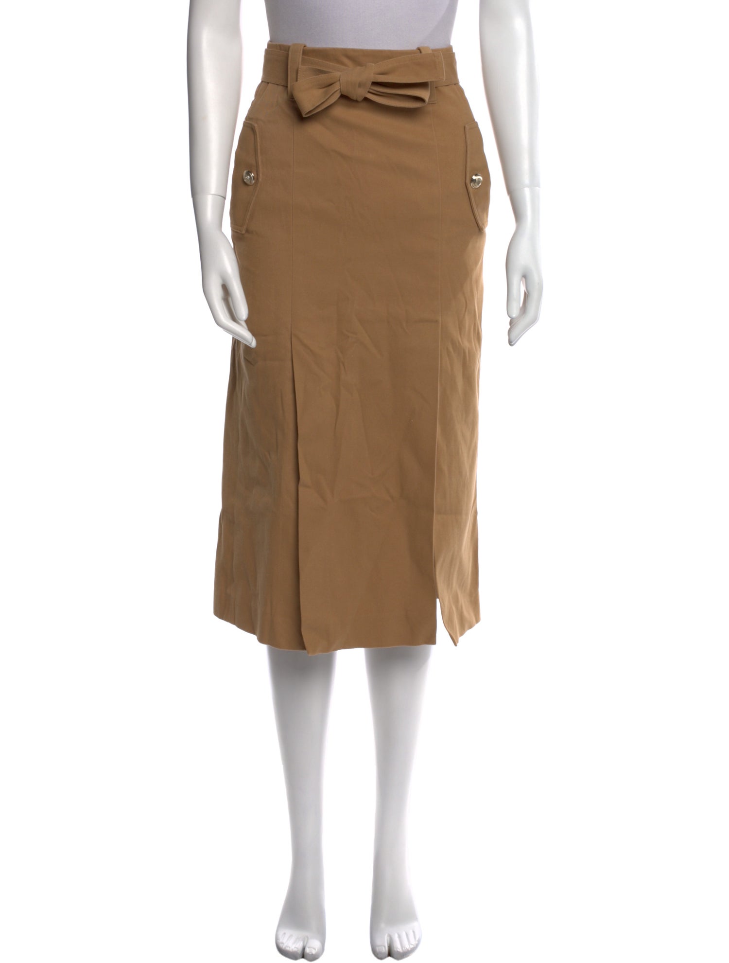 Maje Pleated Accents Midi Length Skirt