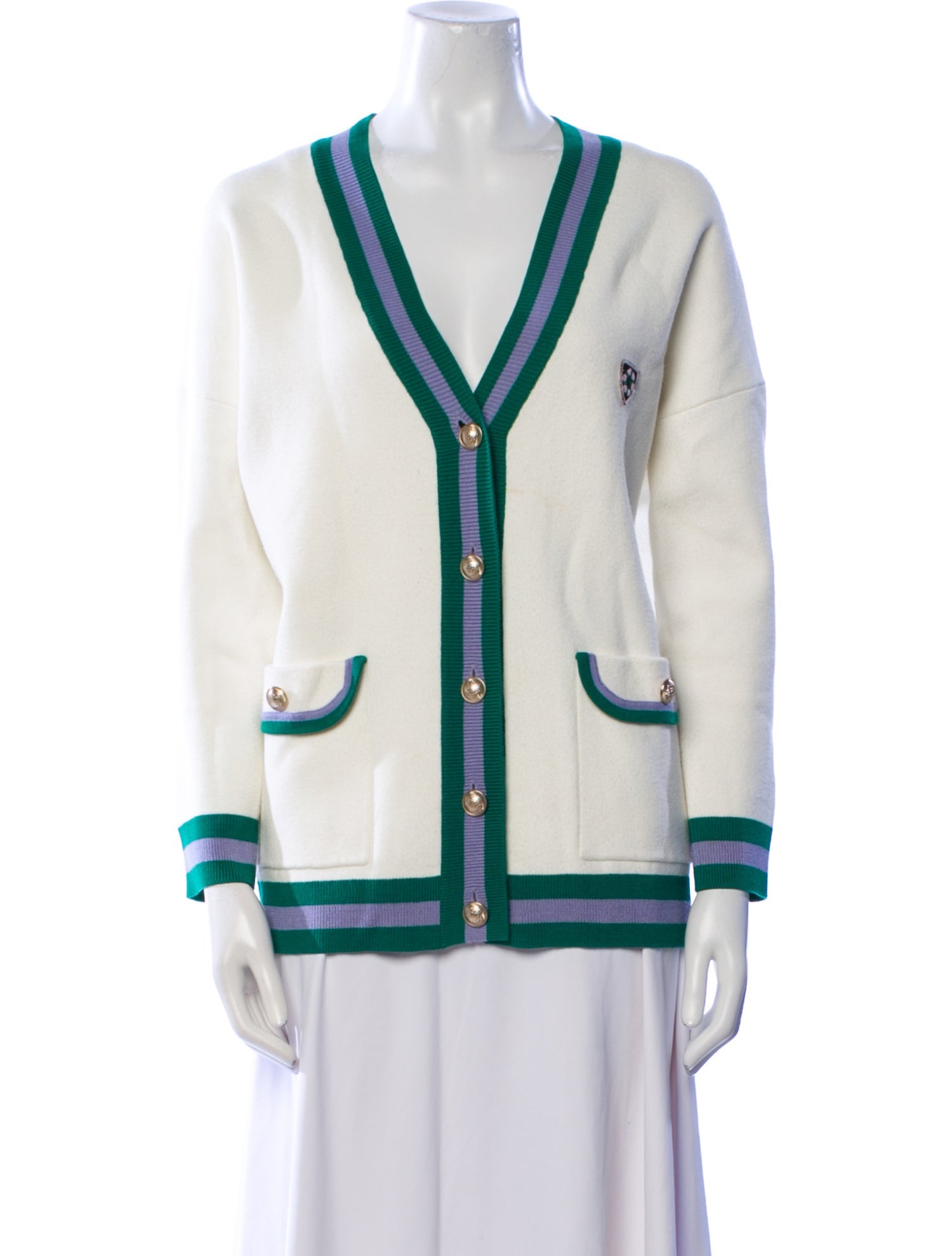 Maje Striped V-Neck Sweater