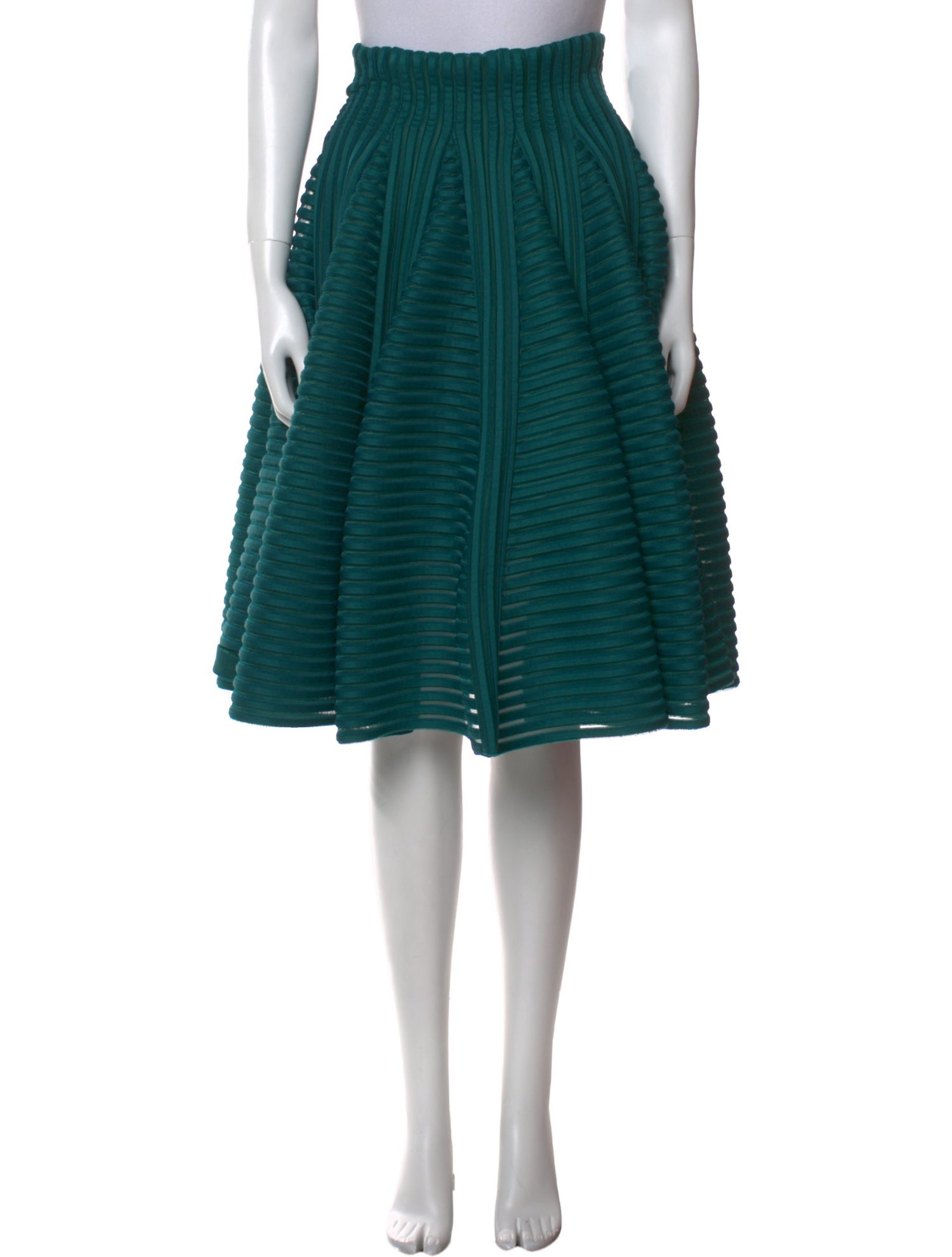 Maje Mesh Accents Knee-Length Skirt