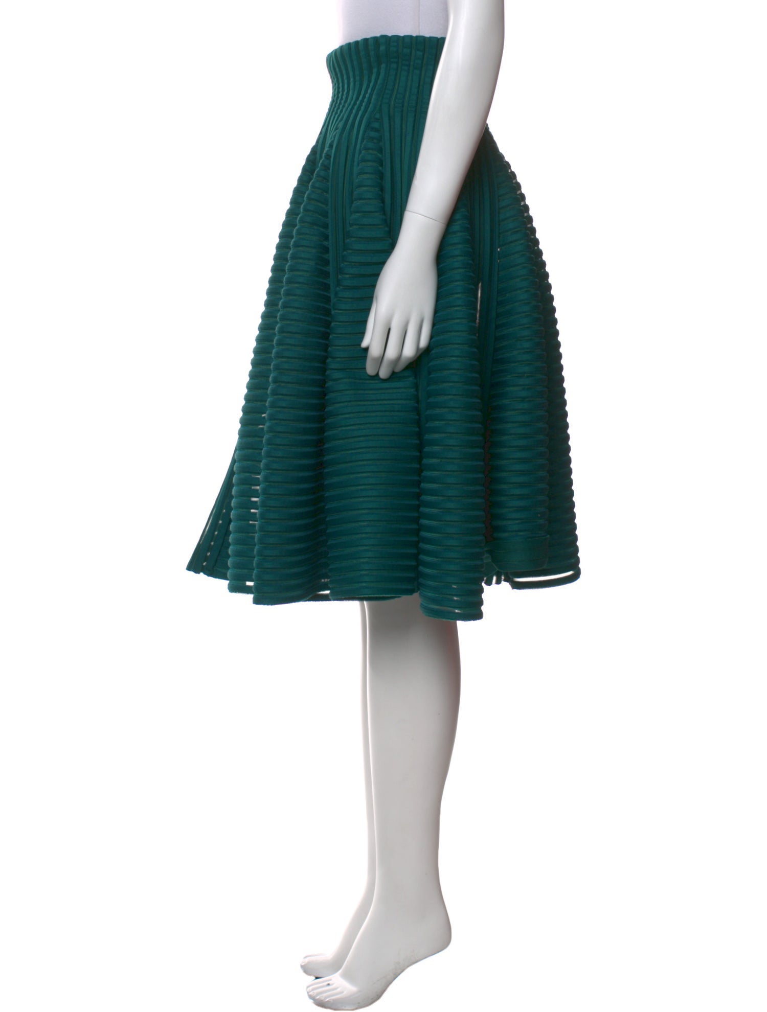 Maje Mesh Accents Knee-Length Skirt