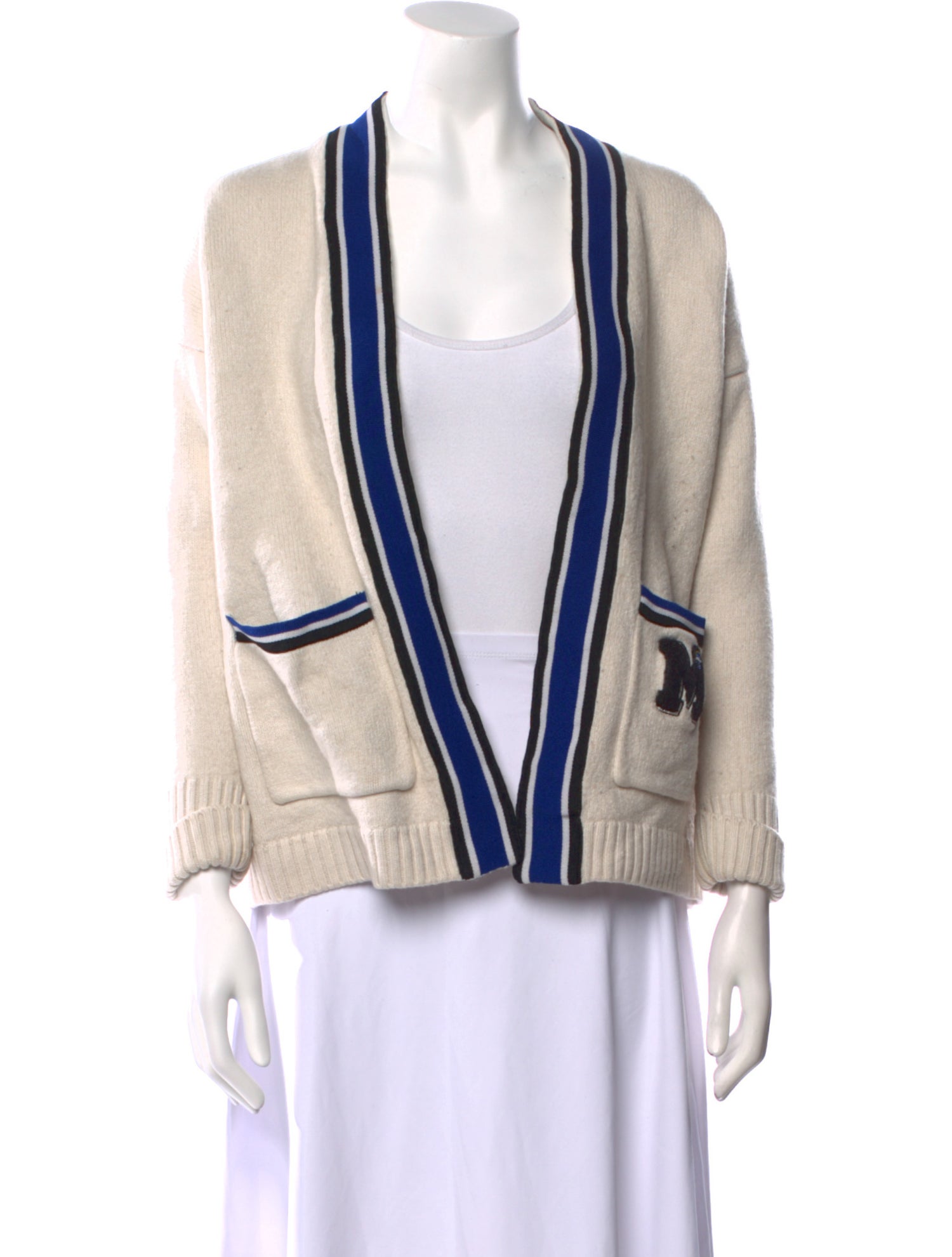 Maje Striped Open Front Sweater