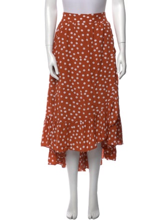 Maje Polka Dot Print Midi Length Skirt