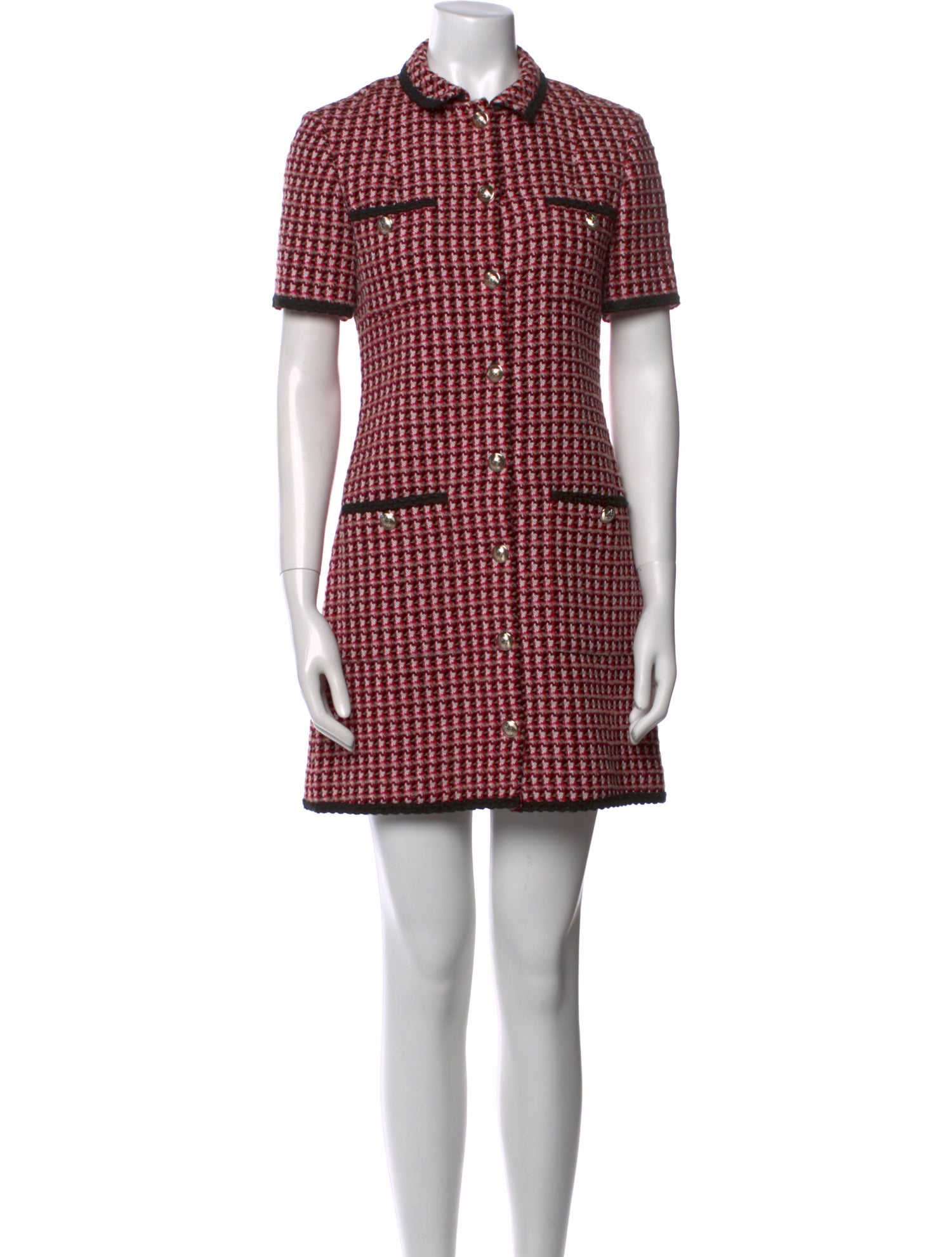 Maje Plaid Print Mini Dress