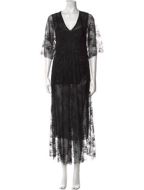 Maje Lace Pattern Long Dress