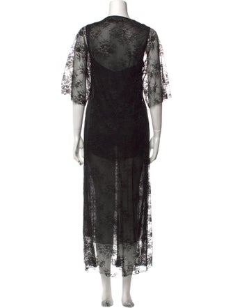 Maje Lace Pattern Long Dress