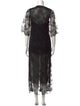 Maje Lace Pattern Long Dress