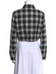 Maje Plaid Print Long Sleeve Crop Top