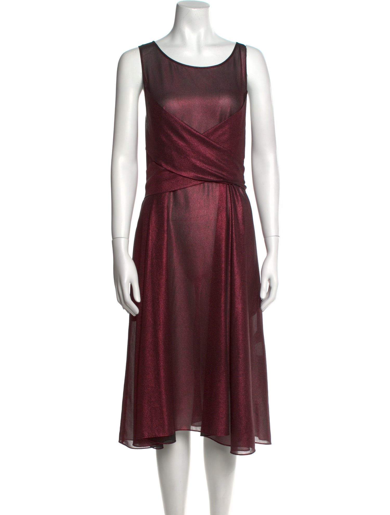 Maje Scoop Neck Midi Length Dress