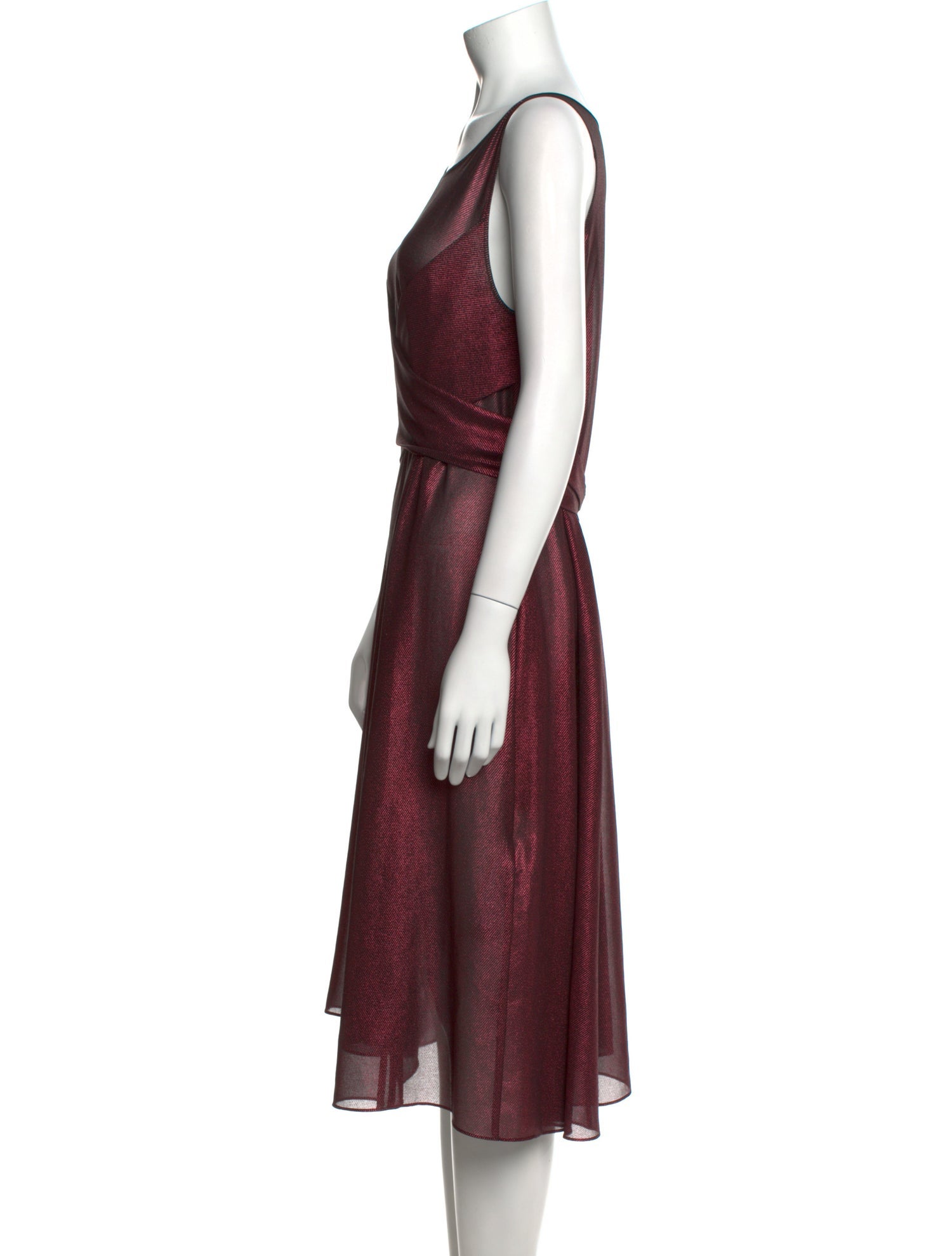 Maje Scoop Neck Midi Length Dress