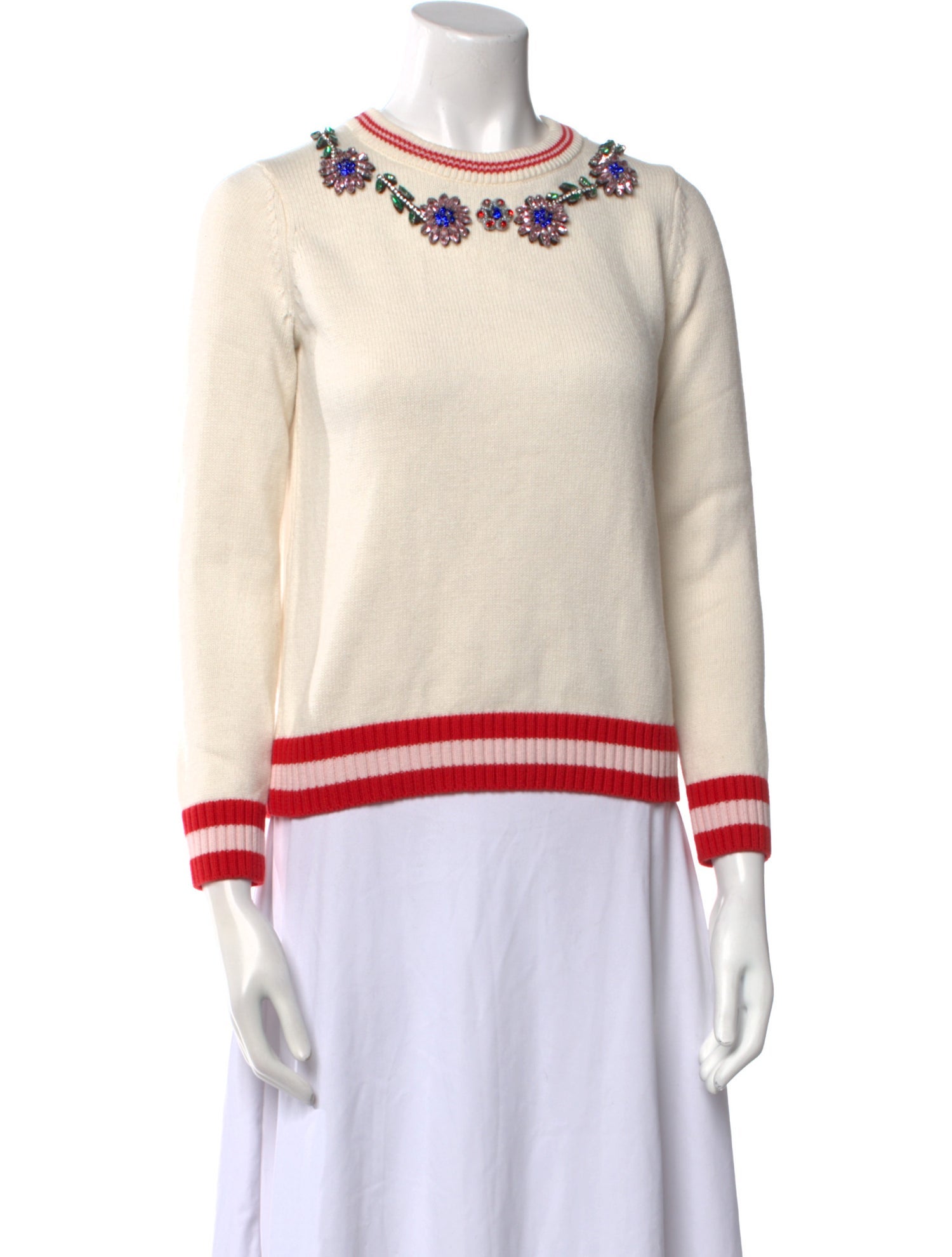 Maje Graphic Print Scoop Neck Sweater