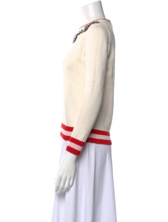 Maje Graphic Print Scoop Neck Sweater