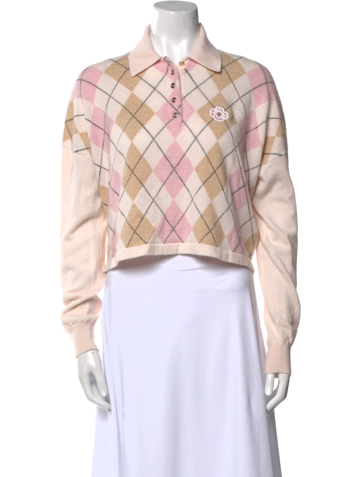 Maje Wool Plaid Print Sweater