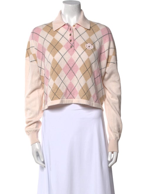 Maje Wool Plaid Print Sweater