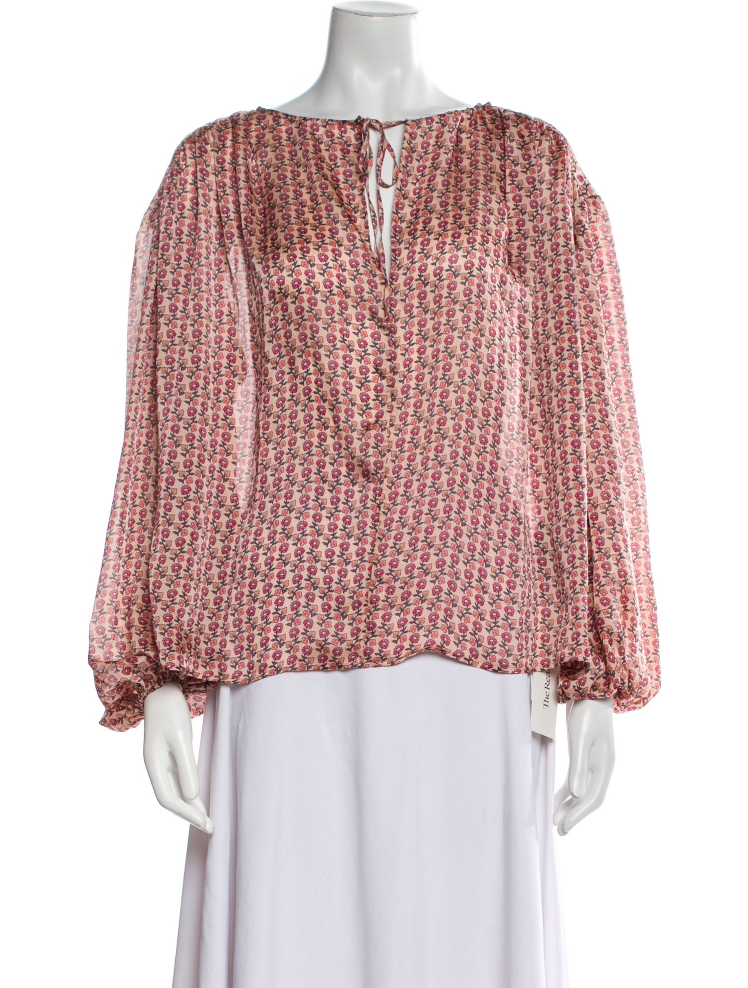 Maje Printed Bateau Neckline Blouse